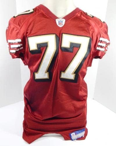 2007-ben a San Francisco 49ers Kwame Harris 77 Játék Kiadott Piros Mez 48 17 - Aláíratlan NFL Játék Használt Mezek