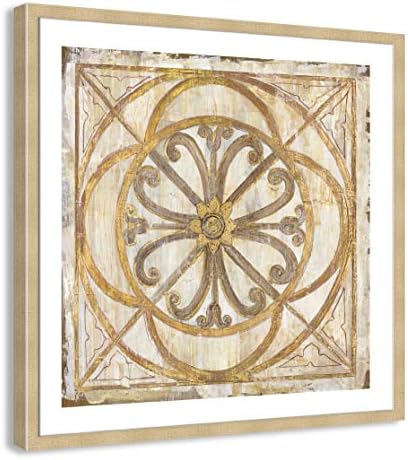 Casa Képzőművészeti Velencei Mozaik Arany Hagyományos Dekoratív Fali Művészeti Levéltári Nyomtatás 31 x 31, Pezsgő Keret