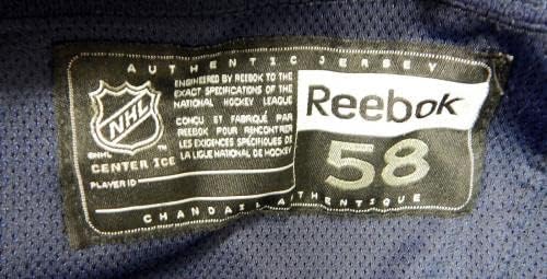 A New York Rangers Játék Használt Haditengerészeti Gyakorlat Jersey Reebok NHL 58 DP31321 - Játék Használt NHL-Mezek