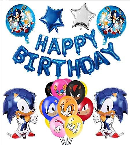 21 Darab Gyerekek Születésnapi Party Lufi Készlet, 7 Színű Dekoratív Léggömb, Anime Téma Szülinapi Buli Színes Léggömb, Alkalmas