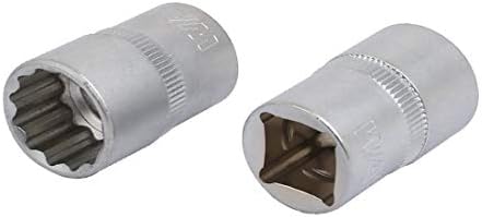Új Lon0167 1/2-es Négyzet Meghajtó 16mm 12 Pont Sekély Hatása Socket Ezüst Hang 2db(1/2-Zoll-Tér-Laufwerk 16 mm-es, 12-Punkt,