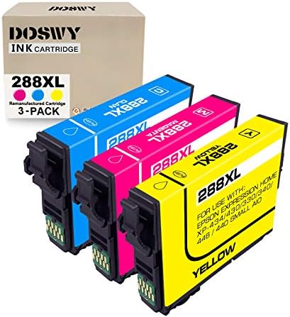 Doswy 3 Csomag 288XL Remanufacture tintapatronok Csere Epson 288 XL 288XL T288XL az Expression Home XP-430 XP-440 XP-330