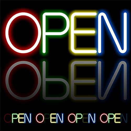 SEEHINOW Neon Nyitva Jel,16.5 x 5,9 hüvelykes Nyitva Jel Üzleti, Ultra Fényes Nyitva Jel,15V/1.6 Tápegység Nyitott Közel