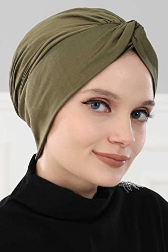 Aisha Design Azonnali Turbános Fejét Pakolások a Nők 95% Pamut Hidzsáb Sál Kész Viselni, Pretied Kemoterápia Fejfedőt