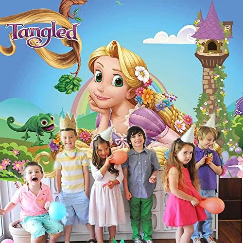 ALIDEAL Kusza Rapunzel Banner Film Fotózás Hercegnő Háttér Sziget Castle Party Kellékek Hátterekkel Háttér