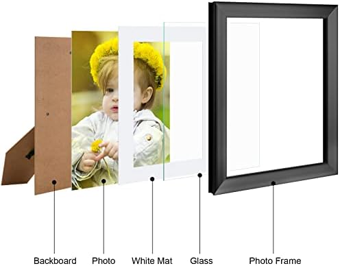KSROECUD Fekete 8x10 Kép Keret Készlet 2 Nagy Felbontású Üveg, 8x10-es Keret, Alátét 5x7, 8 x 10 Kép Keret a Falra vagy Asztalra