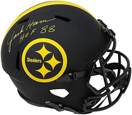 Jack Sonka Aláírt Pittsburgh Steelers Napfogyatkozás Matt Fekete Riddell Teljes Méret Sebesség Replika Sisak w/HOF'88 - Dedikált