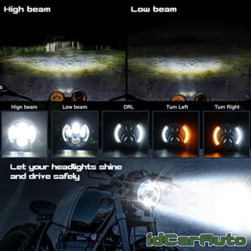 idCarAuto 7Inch Kerek LED-es Motorkerékpár Fényszóró PONT Jóváhagyta a Ház Vödör Konzol Harley Honda Yamaha Kawasaki Suzuki