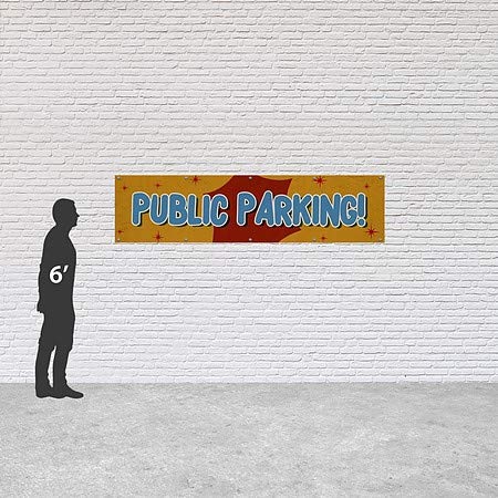 CGSignLab | Nyilvános Parkolás -Nosztalgia Sorozat nagy teljesítményű Kültéri Vinil Banner | 8'x2'