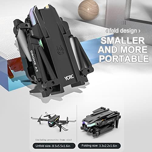 Mosunx Drón a 4K Dual HD Kamera, 2023 Upgradded RC Quadcopter FPV Kamera Összecsukható Drón Játékok Ajándék Felnőttek, Gyerekek,