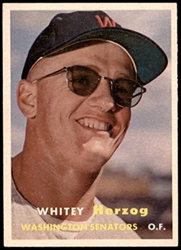 1957 Topps 29 Whitey Herzog Washington Senators (Baseball Kártya) EX/MT Szenátorok